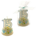 Sweet 15 Birthday Cake Candle - Blue